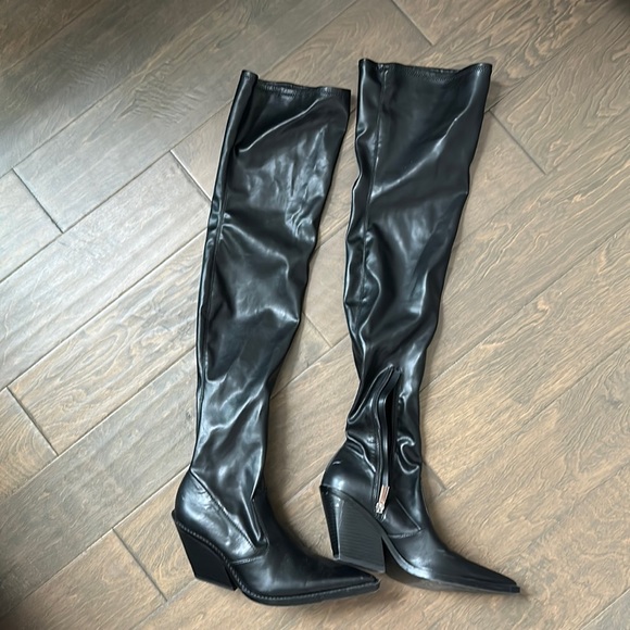 Zara Shoes Zara Overtheknee Cowboy Boot Poshmark